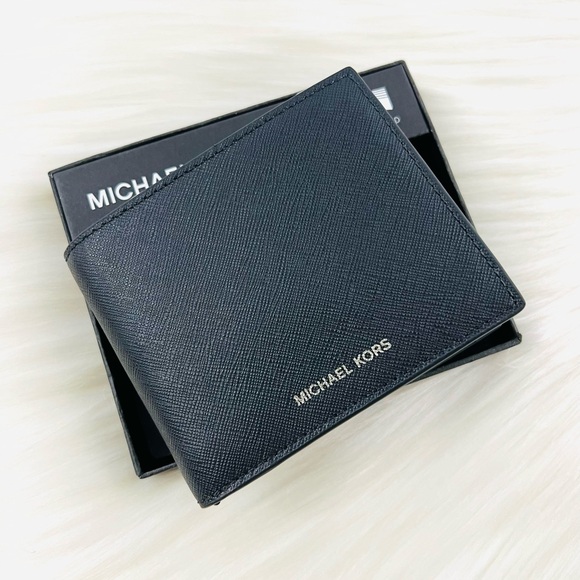 Michael Kors Andy Slim Billfold Wallet Black Saffiano Leather Gift Box - Picture 3 of 9